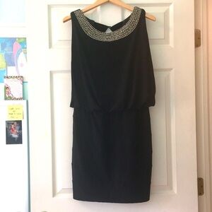 Black Beaded collar cocktail dress size large